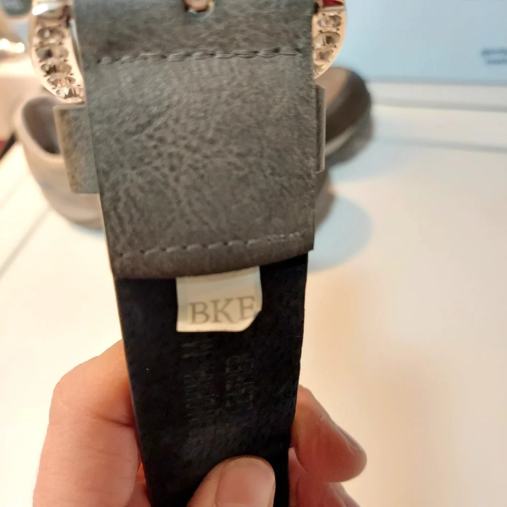 BKE Leather Fleur De Lis Belt